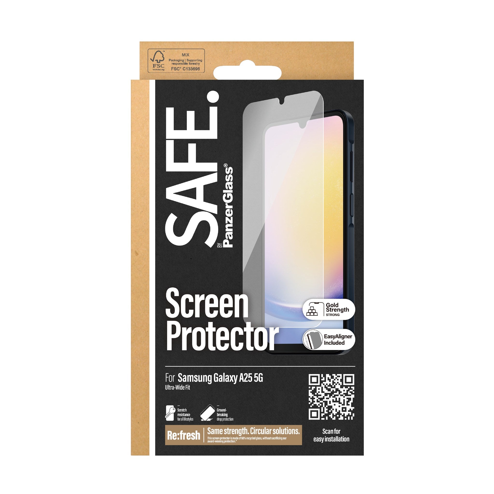 SAFE. by PanzerGlass® Displayschutz Samsung Galaxy A25 5G | Ultra-Wide Fit m. EasyAligner